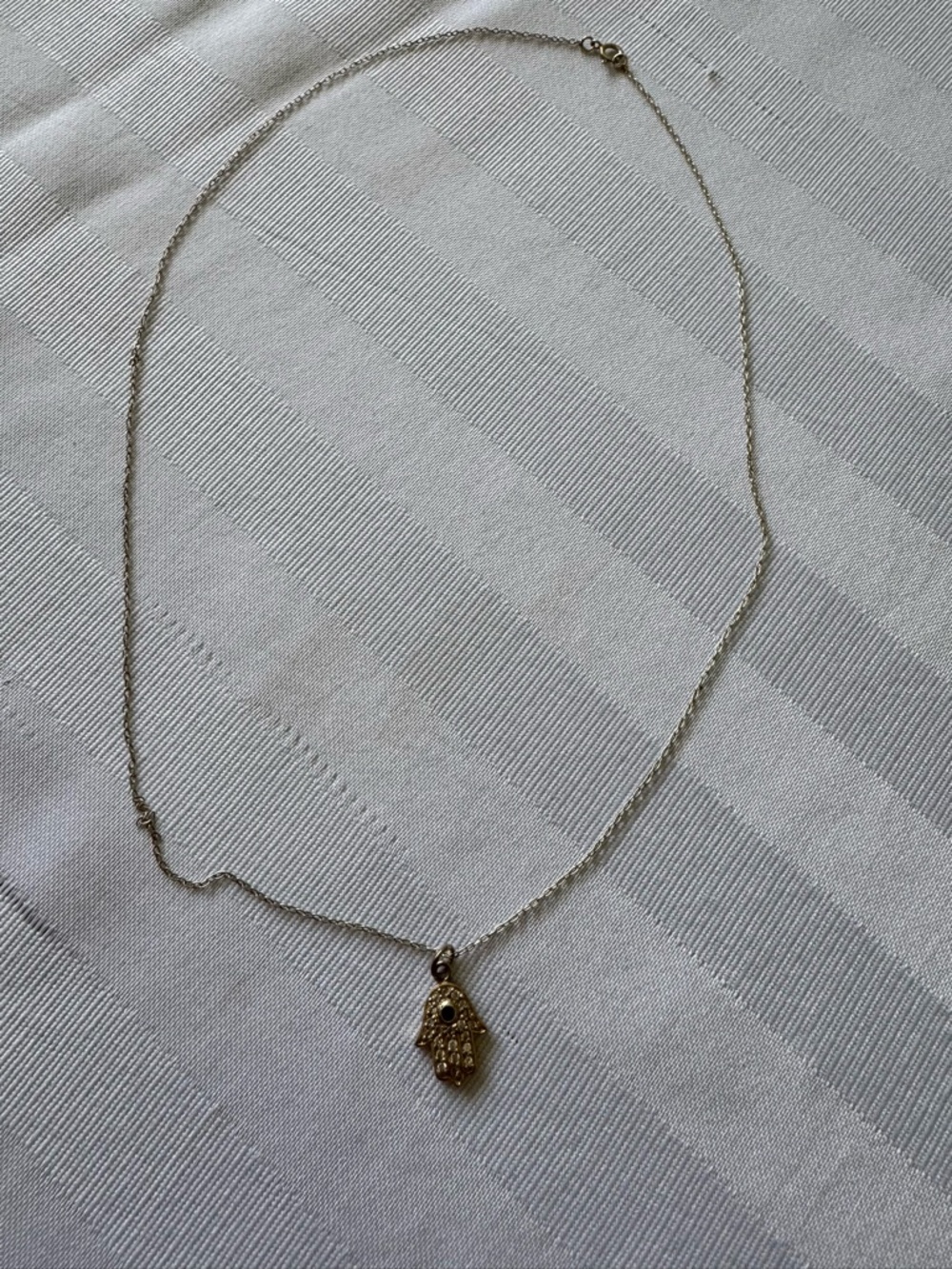 925 silver sterling Hamsa Hand Pendant gold tone finish Necklace